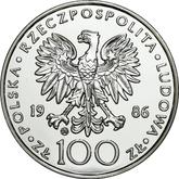 Obverse 100 Zlotych 1986 CHI John Paul II