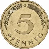 Obverse 5 Pfennig 1974 G