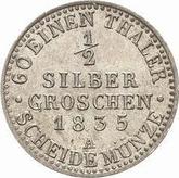 Reverse 1/2 Silber Groschen 1835 A