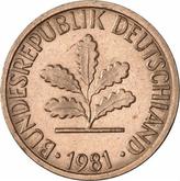 Reverse 1 Pfennig 1981 G