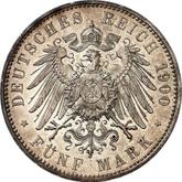Reverse 5 Mark 1900 E Saxony