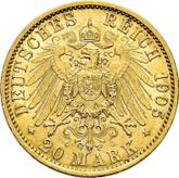 Reverse 20 Mark 1905 A Prussia