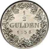 Reverse 1/2 Gulden 1838