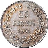 Reverse 25 Pennia 1901 L