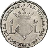 Reverse 4 Reales 1823 LL