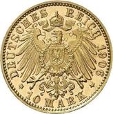 Reverse 10 Mark 1906 D Bayern