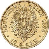 Reverse 10 Mark 1874 E Saxony