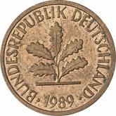 Reverse 1 Pfennig 1989 G