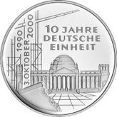 Obverse 10 Mark 2000 J German Unity Day