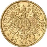 Reverse 20 Mark 1914 D Pattern Bayern