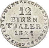 Reverse 1/12 Thaler 1824 L.B.