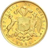 Reverse 10 Pesos 1864 So