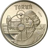 Reverse 5000 Zlotych 1989 MW ET Pattern Torun - Nicolaus Copernicus