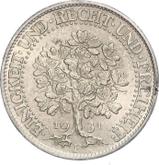 Reverse 5 Reichsmark 1931 F Oak Tree