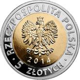 Obverse 5 Zlotych 2014 MW 25 years of freedom