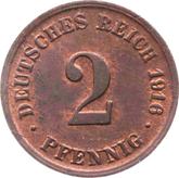 Obverse 2 Pfennig 1916 D