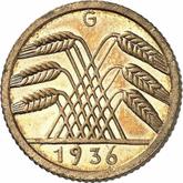 Reverse 5 Reichspfennig 1936 G