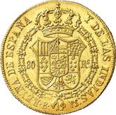 Reverse 80 Reales 1836 B PS
