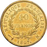 Reverse 40 Francs 1807 M