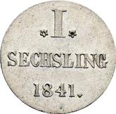 Reverse Sechsling 1841 H.S.K.