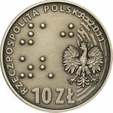 Obverse 10 Zlotych 2011 MW 100 years of Blind Society for the Protection
