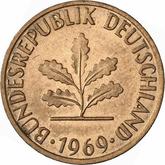 Reverse 1 Pfennig 1969 F
