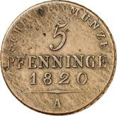 Reverse 5 Pfennig 1820 A Pattern
