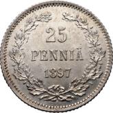 Reverse 25 Pennia 1897 L