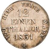 Reverse 1/12 Thaler 1831 S