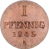 Reverse 1 Pfennig 1845 A