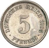 Obverse 5 Pfennig 1905 F