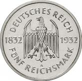 Obverse 5 Reichsmark 1932 A Goethe