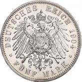 Reverse 5 Mark 1904 E Saxony