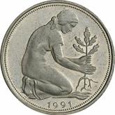 Reverse 50 Pfennig 1991 G