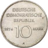 Reverse 10 Mark 1974 A 25 years of GDR