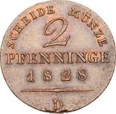 Reverse 2 Pfennig 1828 D