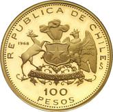 Obverse 100 Pesos 1968 So 150th Anniversary of National Coinage