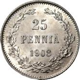 Reverse 25 Pennia 1908 L