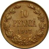 Reverse 10 Pennia 1907