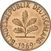 Reverse 1 Pfennig 1969 J