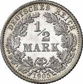 Obverse 1/2 Mark 1905 F