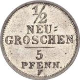 Reverse 1/2 Neu Groschen 1853 F