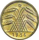 Reverse 10 Reichspfennig 1936 D