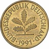 Reverse 5 Pfennig 1991 F