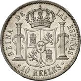 Reverse 10 Reales 1852