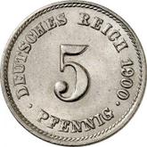 Obverse 5 Pfennig 1900 J