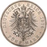 Reverse 5 Mark 1876 A Prussia