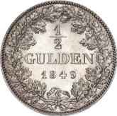 Reverse 1/2 Gulden 1849