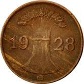 Reverse 1 Reichspfennig 1928 G