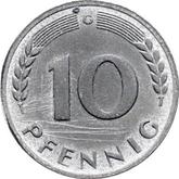 Obverse 10 Pfennig 1949 G Bank deutscher Länder